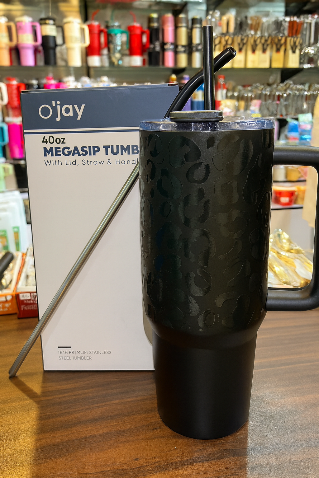 O'JAY 40oz Insulated Tumbler with Handle & Straw Lid – Leakproof