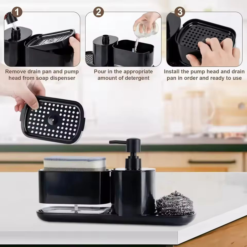 4-in-1 Kitchen Soap Dispenser Set with Holder (Random)