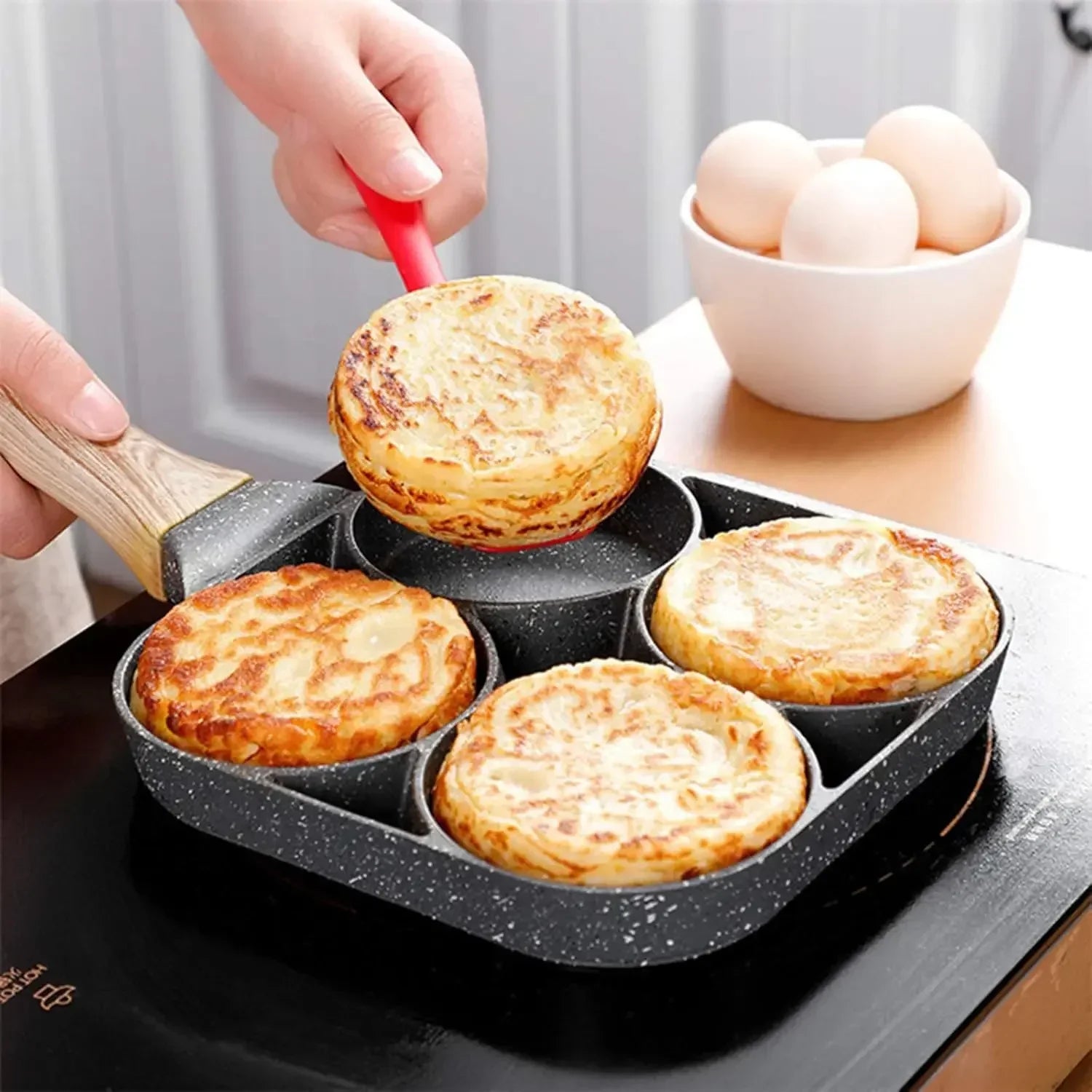 4 Compartment Non-Stick Frying Pan – Premium Quality