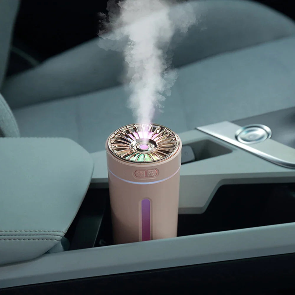 Wireless Car Air Humidifier – 300ml USB Diffuser with RGB