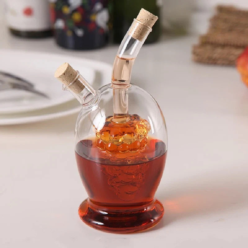 2-in-1 Glass Oil & Vinegar Bottle – Heat Resistant Borosilicate Glass Pot