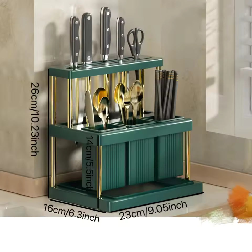 Kitchen Cutlery Holder – Stainless Steel Utensil Organizer (Random color)