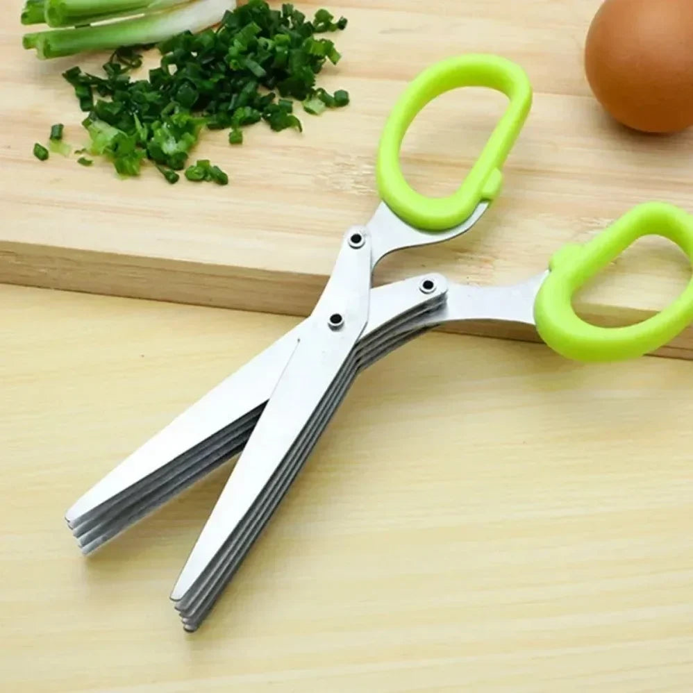 Mini 5-Blade Scissors – Multi-Layer Herb & Paper Cutter