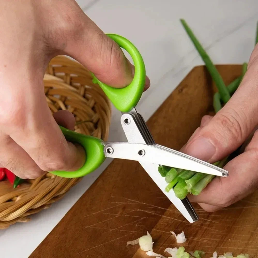 Mini 5-Blade Scissors – Multi-Layer Herb & Paper Cutter