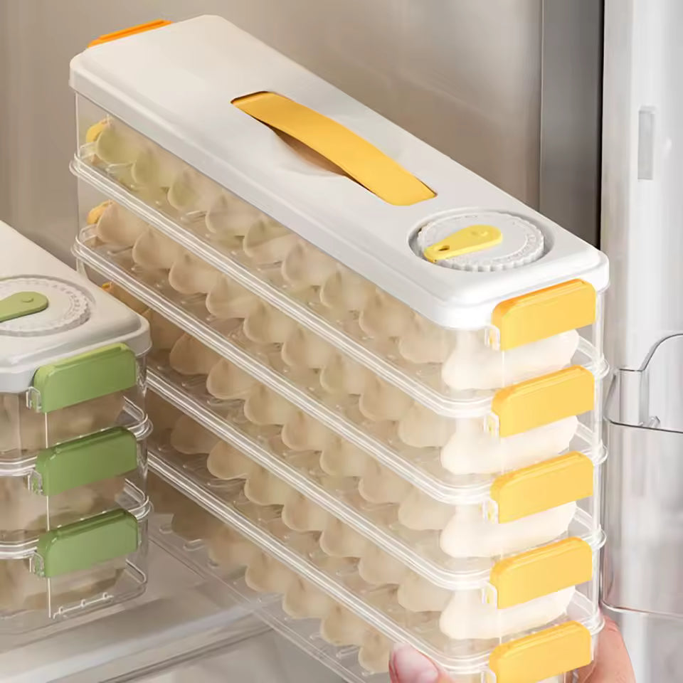 3-Layer Dumpling Storage Box – Fresh Food Freezer Tray with Cover
