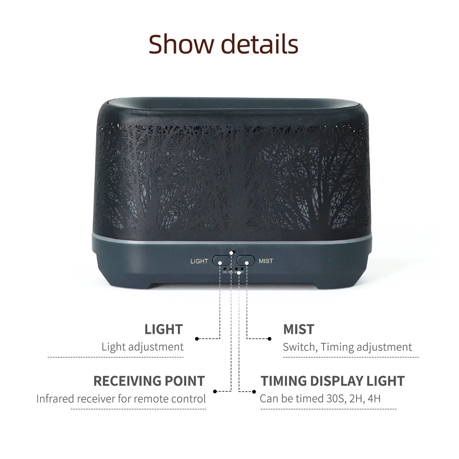 Flame Aroma Diffuser with Colorful LED Lights