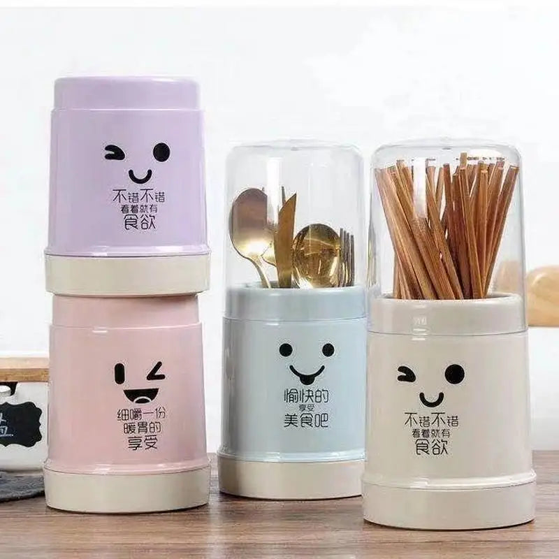 Cute Kitchen Spoon & Chopstick Holder – Cutlery Storage Organizer (Random color)