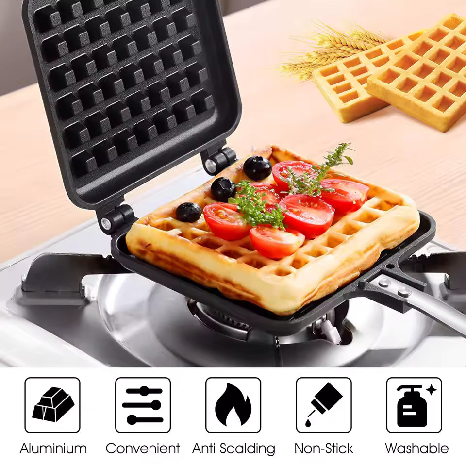 Portable Waffle Maker – Quick Heating Non-Stick Breakfast Iron
