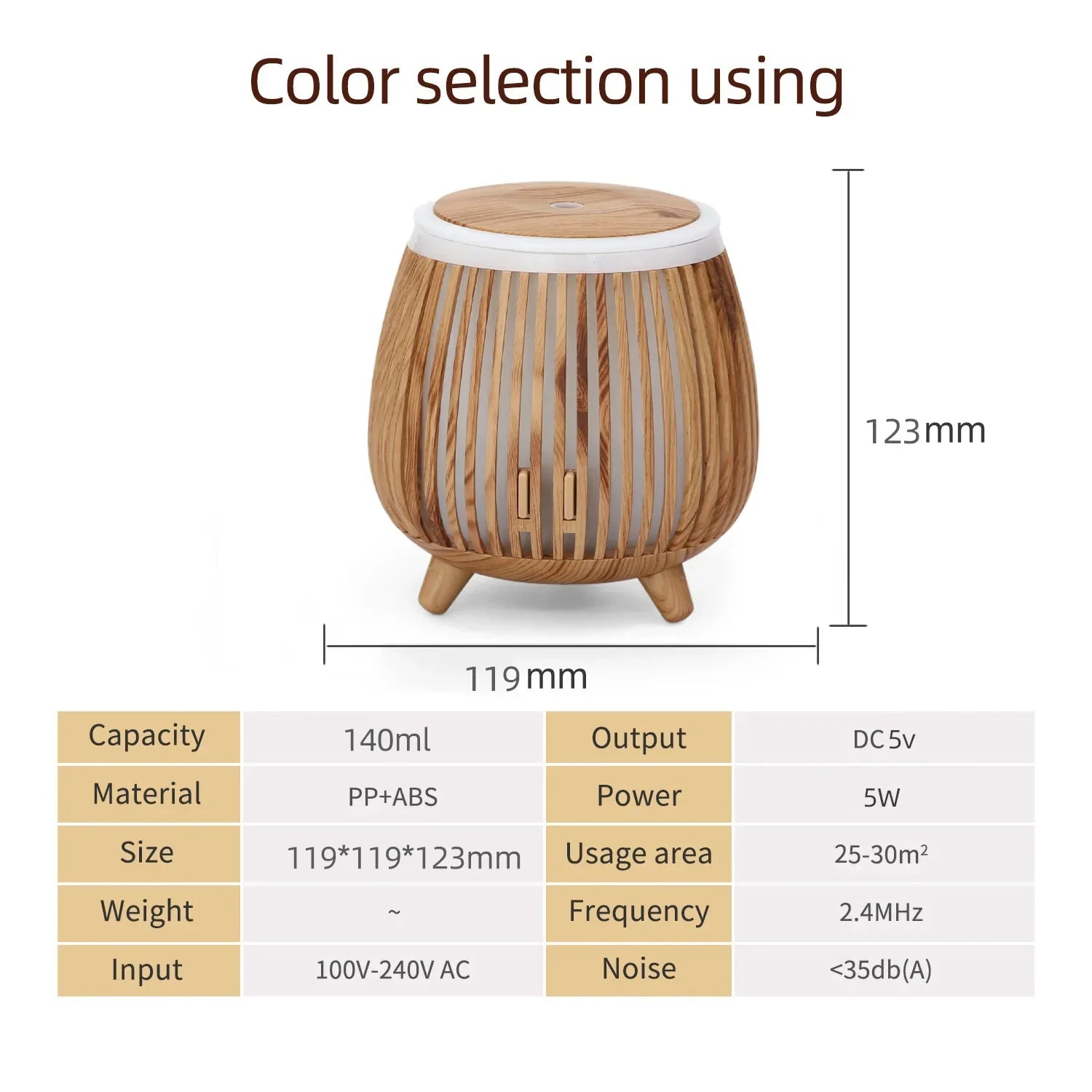 Ultrasonic Humidifier – LED Essential Oil Diffuser