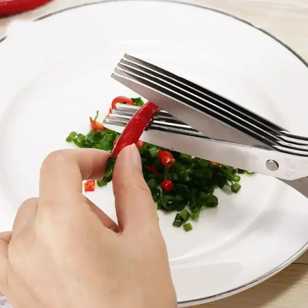 Mini 5-Blade Scissors – Multi-Layer Herb & Paper Cutter