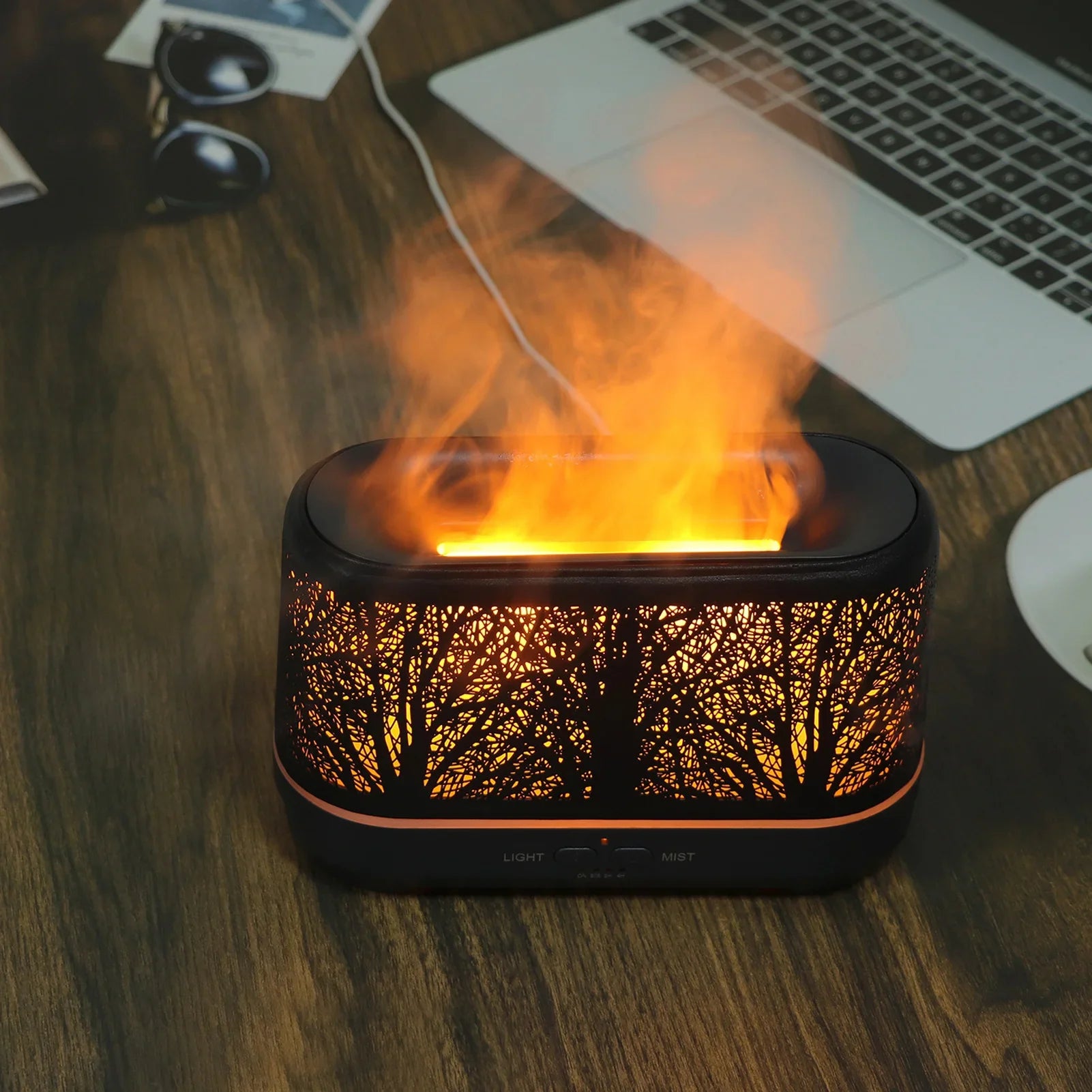 Flame Aroma Diffuser with Colorful LED Lights