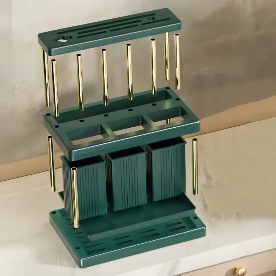 Kitchen Cutlery Holder – Stainless Steel Utensil Organizer (Random color)