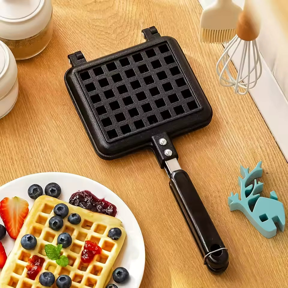 Portable Waffle Maker – Quick Heating Non-Stick Breakfast Iron