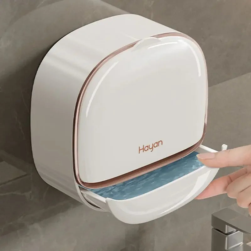 Luxury Bathroom Wall Mounted Soap Box with Lid – Waterproof ABS Holder