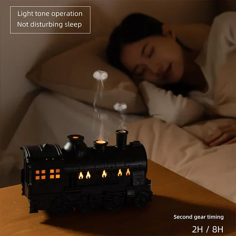 Premium Train Humidifier – Creative LED Steam Engine Aroma Diffuser