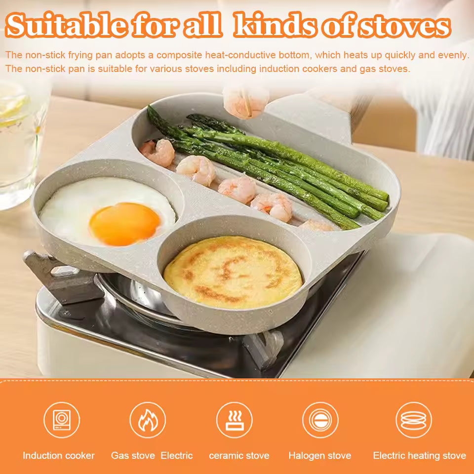 3-in-1 Non-Stick Frying Pan with Grill
