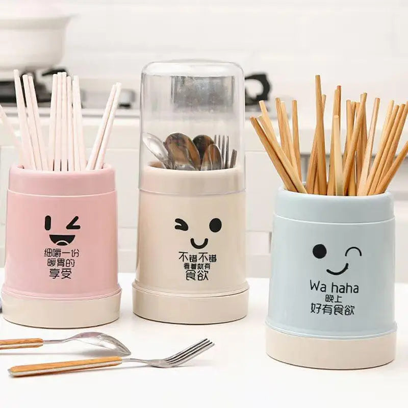 Cute Kitchen Spoon & Chopstick Holder – Cutlery Storage Organizer (Random color)