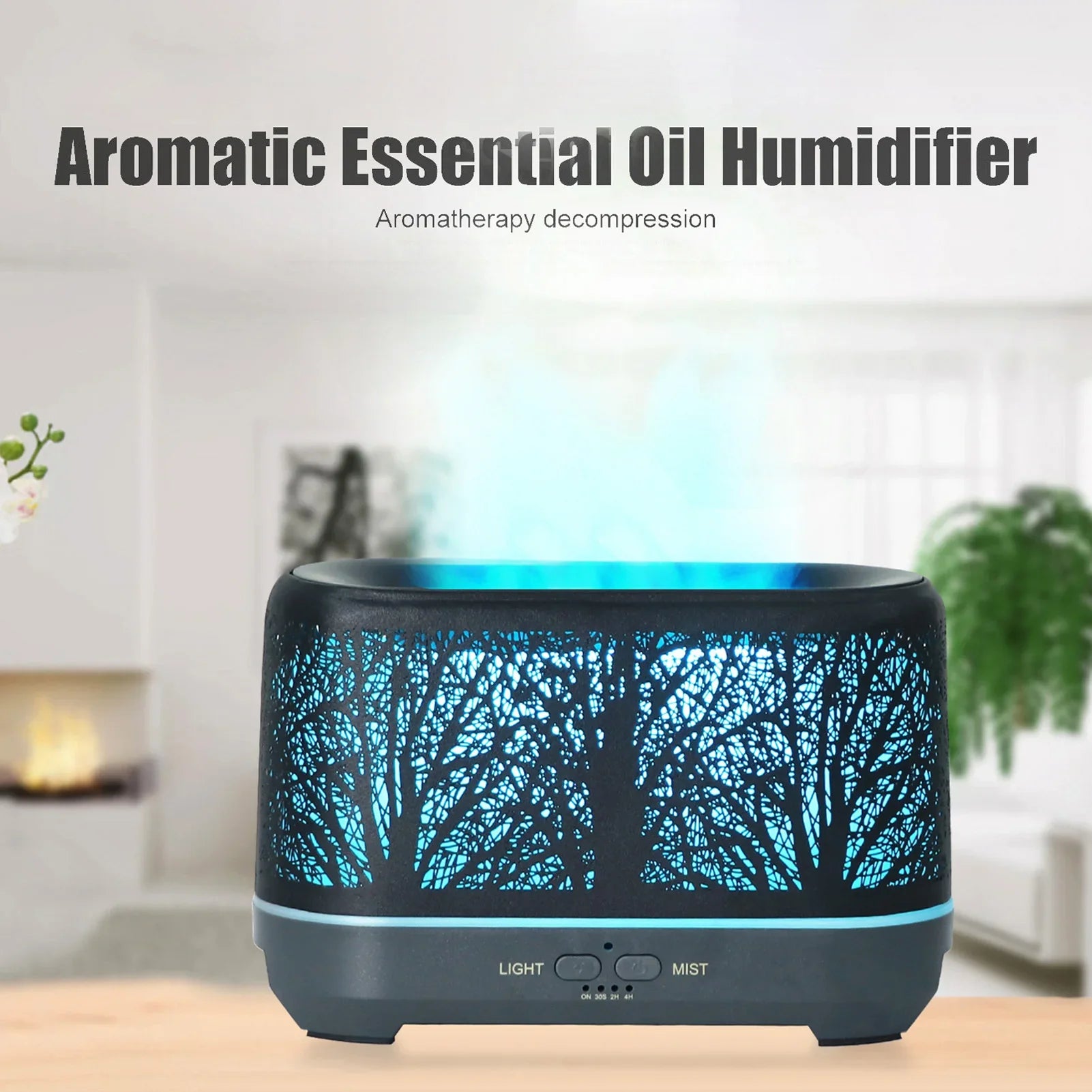 Flame Aroma Diffuser with Colorful LED Lights