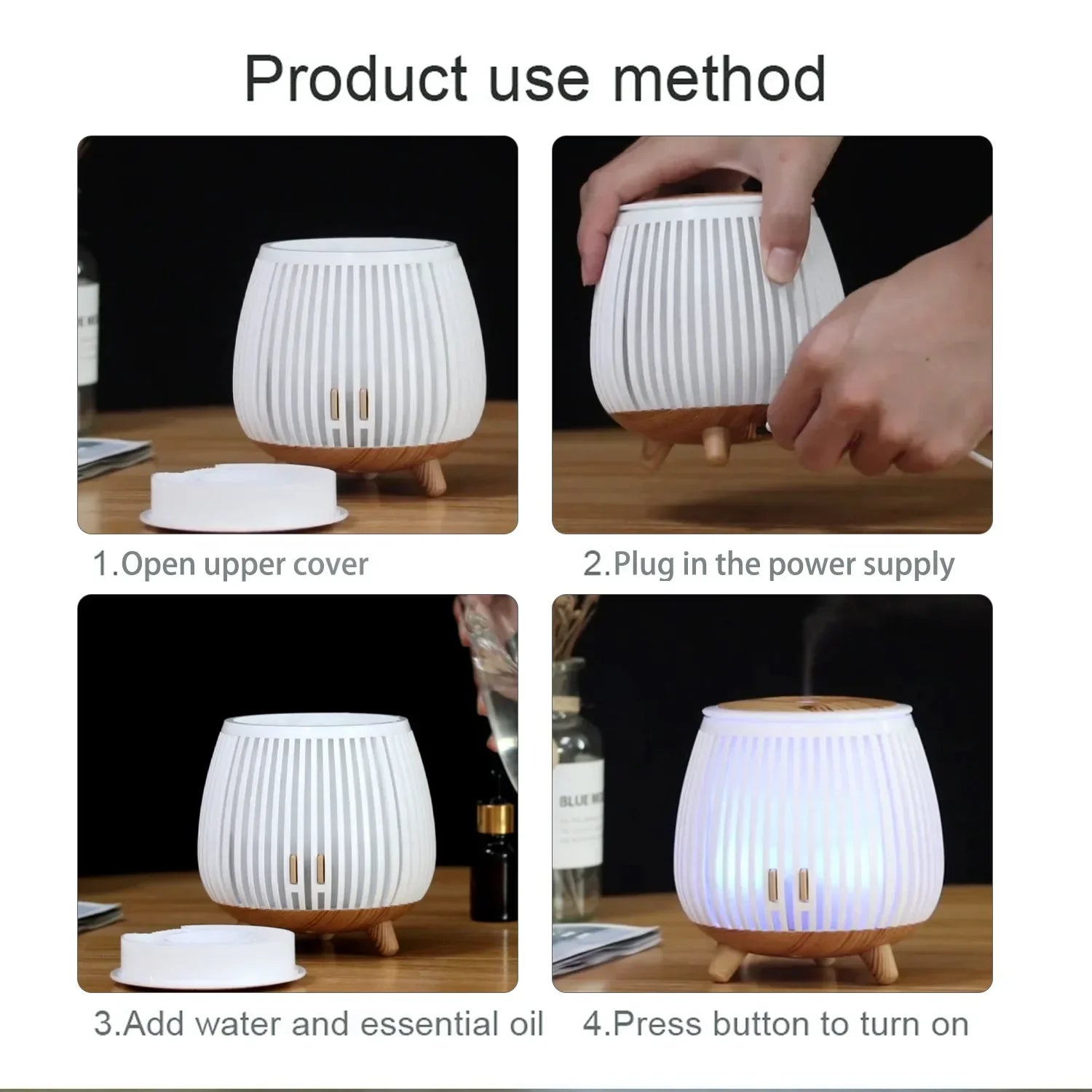 Ultrasonic Humidifier – LED Essential Oil Diffuser