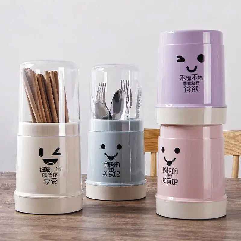 Cute Kitchen Spoon & Chopstick Holder – Cutlery Storage Organizer (Random color)