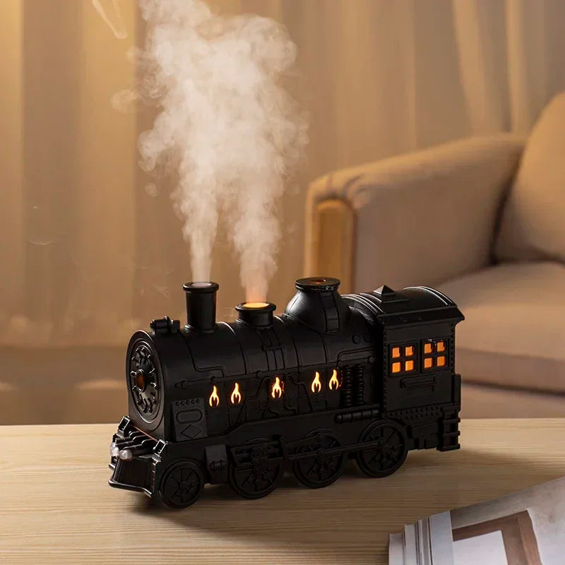 Premium Train Humidifier – Creative LED Steam Engine Aroma Diffuser