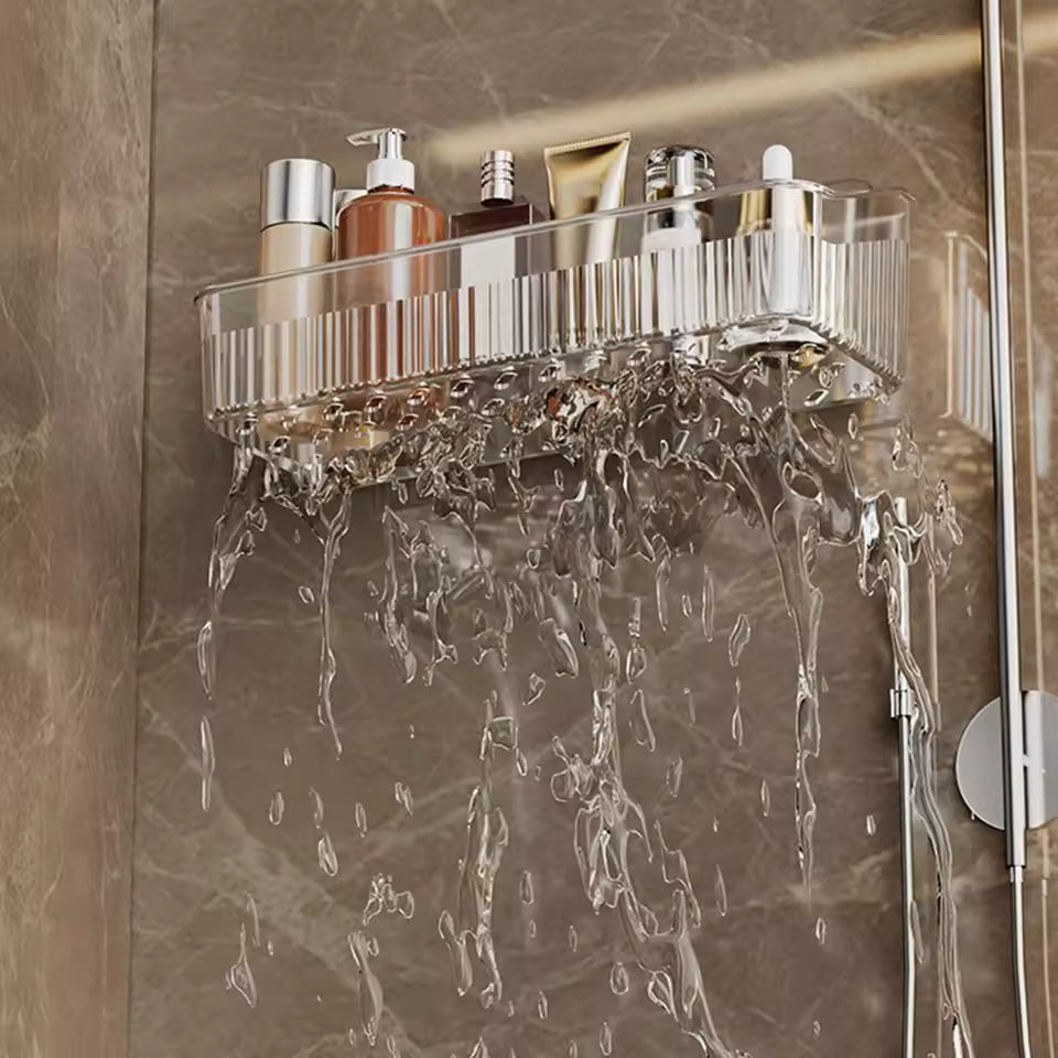 Luxury Toilet Storage Rack – Transparent Wall Shelf