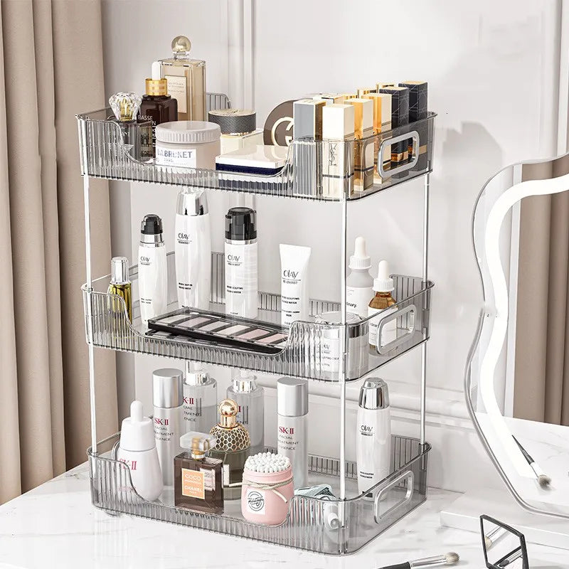 Acrylic Bathroom Makeup Organizer Shelf – Large Capacity
