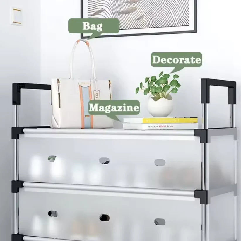 Multilayer Dustproof Shoes Rack - Spacious & Durable