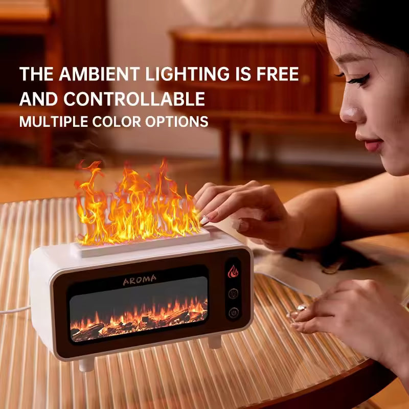 Fireplace Flame Diffuser Humidifier with Light Effects