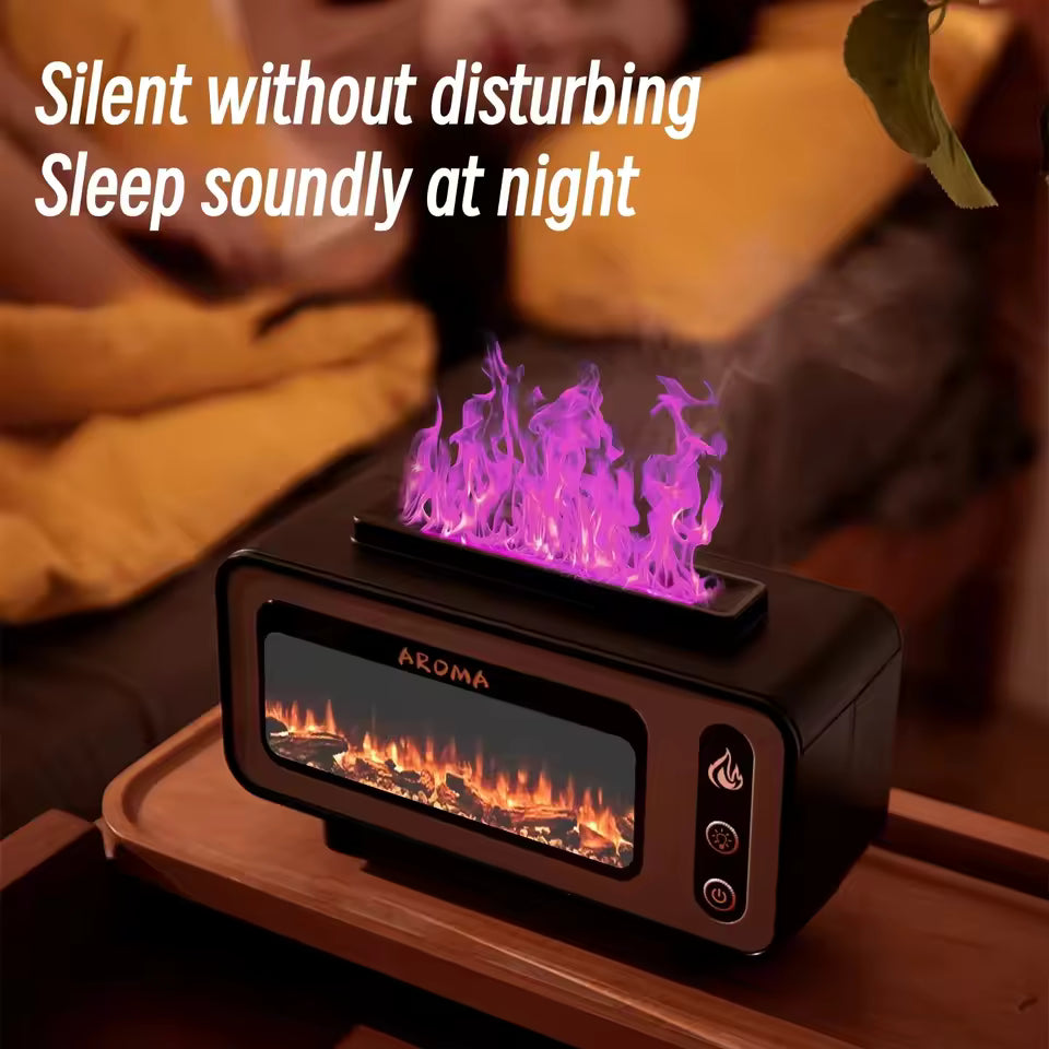 Fireplace Flame Diffuser Humidifier with Light Effects