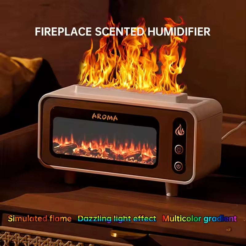 Fireplace Flame Diffuser Humidifier with Light Effects