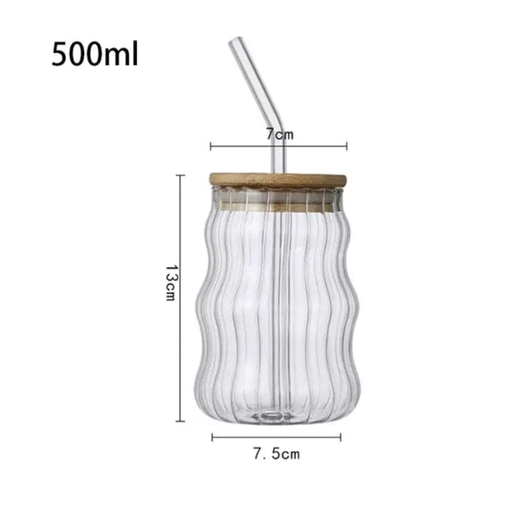 Bamboo Lid Glass Mug with Straw – Stylish & Eco-Friendly