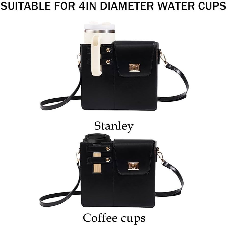 Crossbody Water Bottle Carrier Bag with Pocket