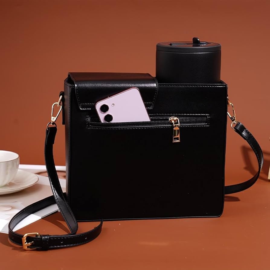 Crossbody Water Bottle Carrier Bag with Pocket