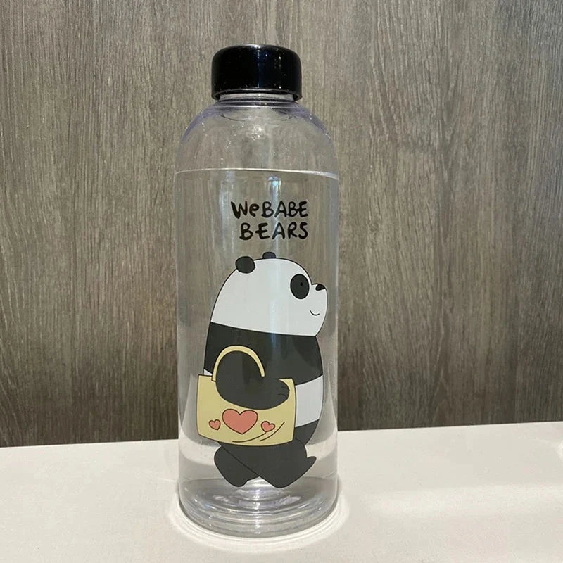 1000ml Cute Cartoon Drinkware Frosted Bear Bottles