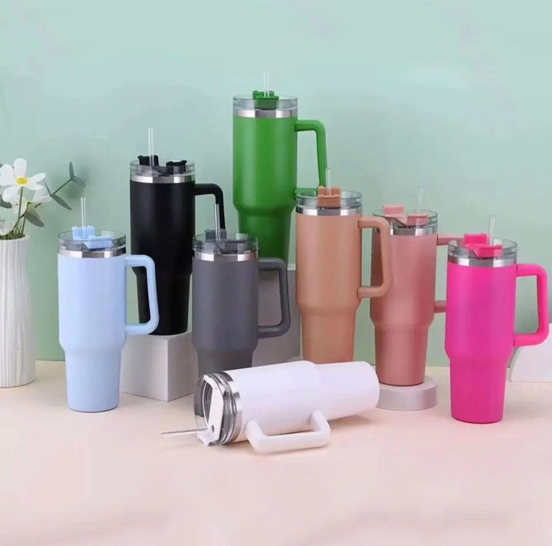 Double Wall Vacuum Tumbler with Handle