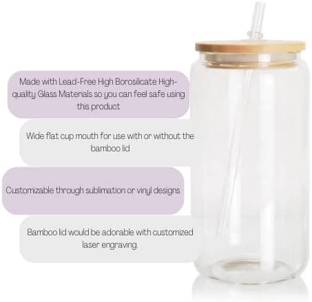 Bamboo Lid Iced Coffee Mug with Glass Straw