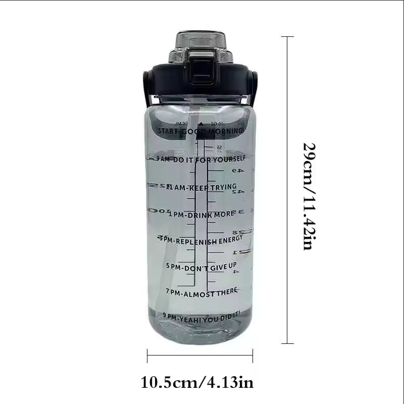 2 Liter Water Bottle for Girls with Time Marker