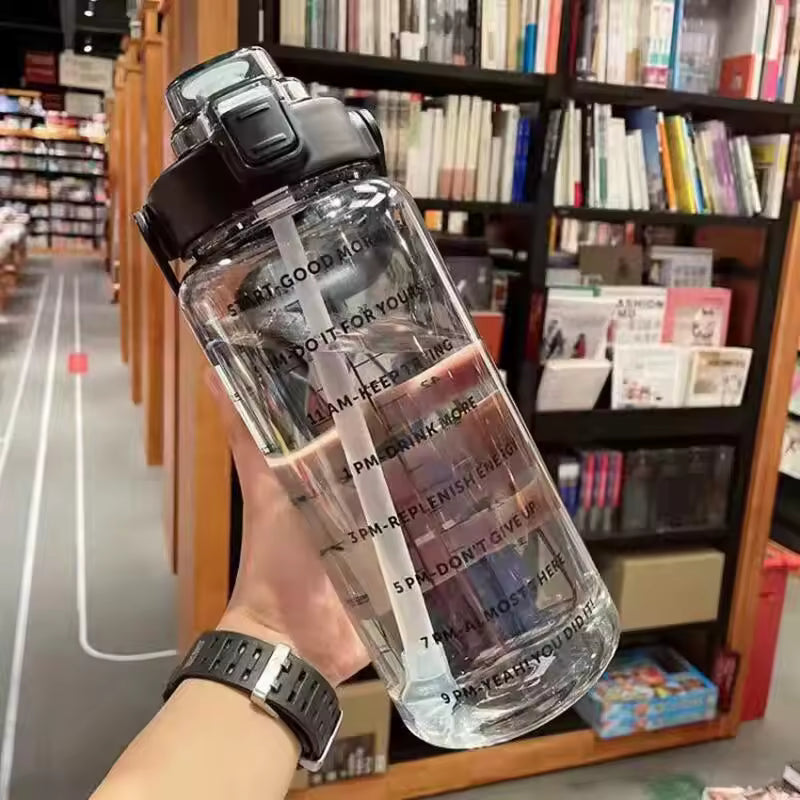 2 Liter Water Bottle for Girls with Time Marker