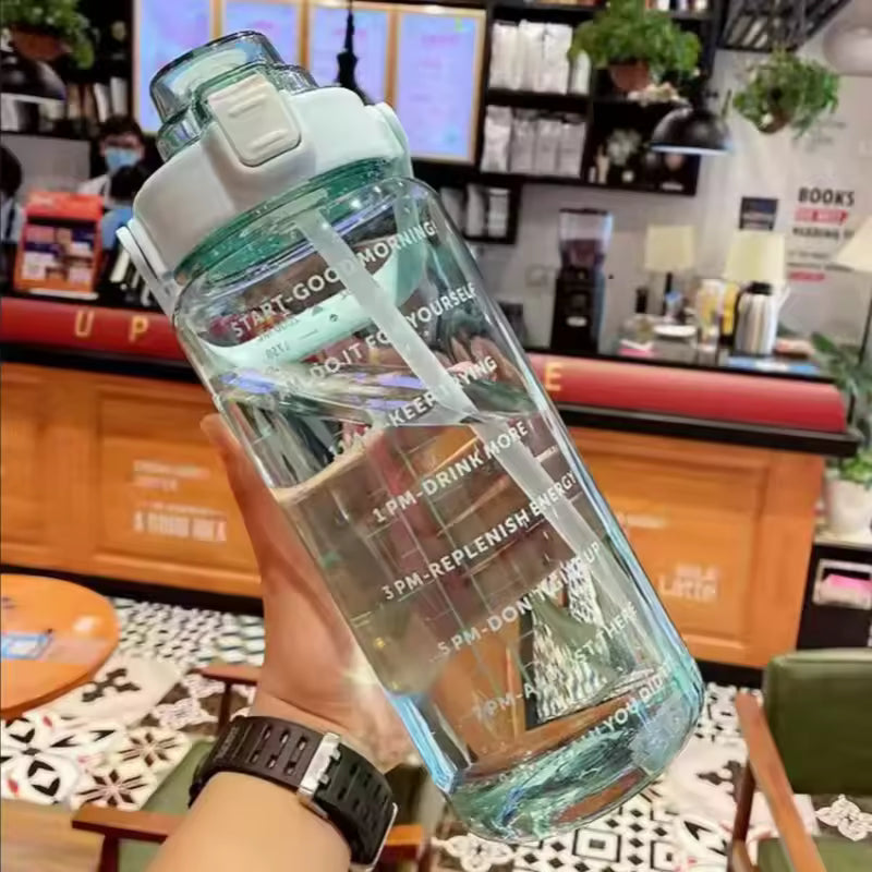 2 Liter Water Bottle for Girls with Time Marker