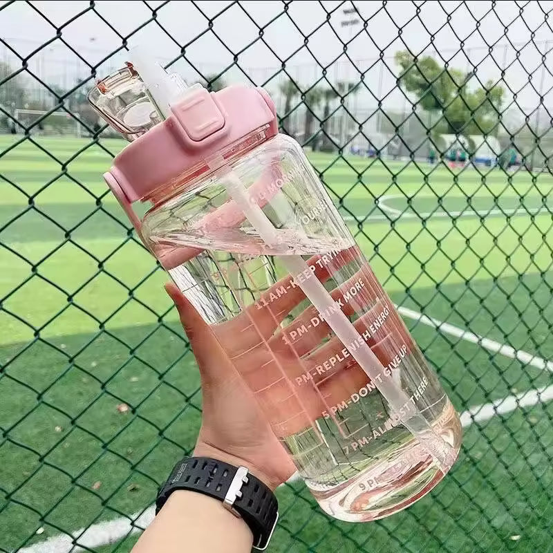 2 Liter Water Bottle for Girls with Time Marker