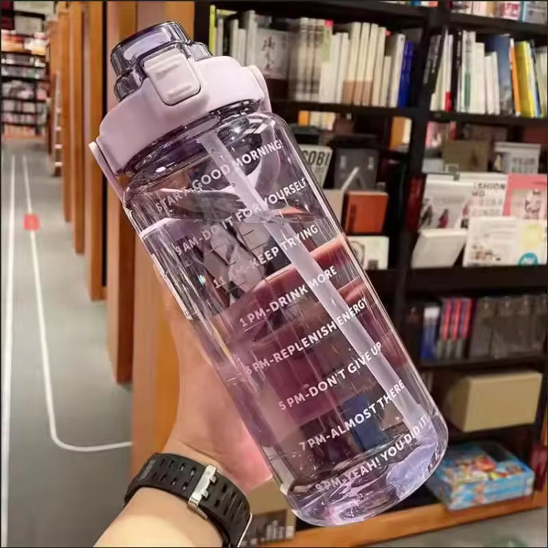2 Liter Water Bottle for Girls with Time Marker