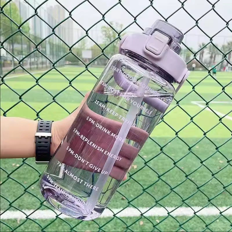 2 Liter Water Bottle for Girls with Time Marker