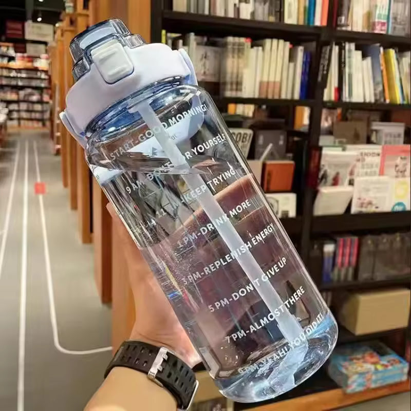 2 Liter Water Bottle for Girls with Time Marker