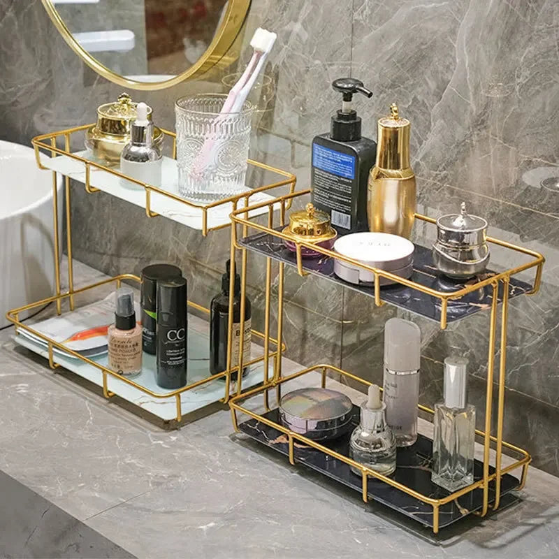 Elegant Bathroom Storage Rack with Dual Shelves