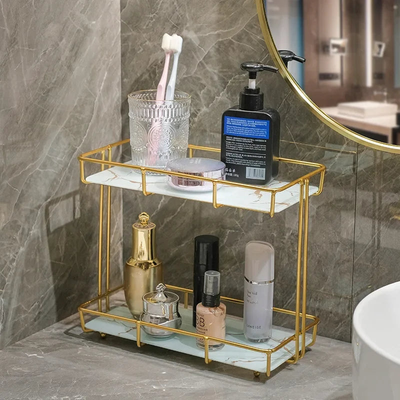 Elegant Bathroom Storage Rack with Dual Shelves