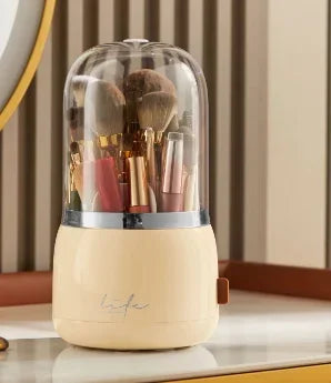 360° Rotating Makeup Organizer with Clear Cover