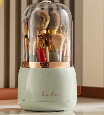 360° Rotating Makeup Organizer with Clear Cover