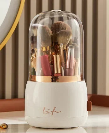 360° Rotating Makeup Organizer with Clear Cover