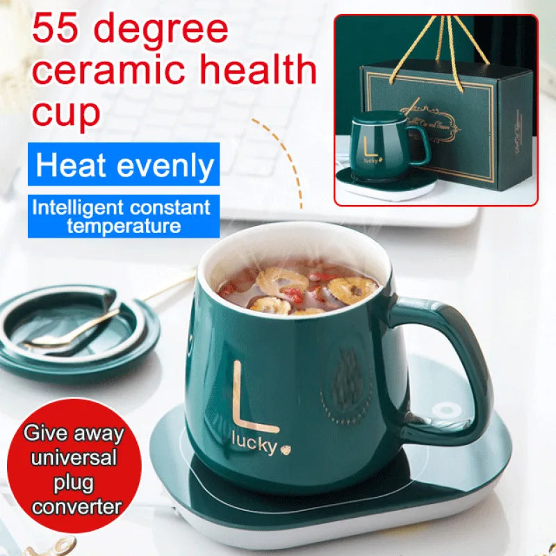 Ceramic Mug with Warmer - Stylish Coffee Set